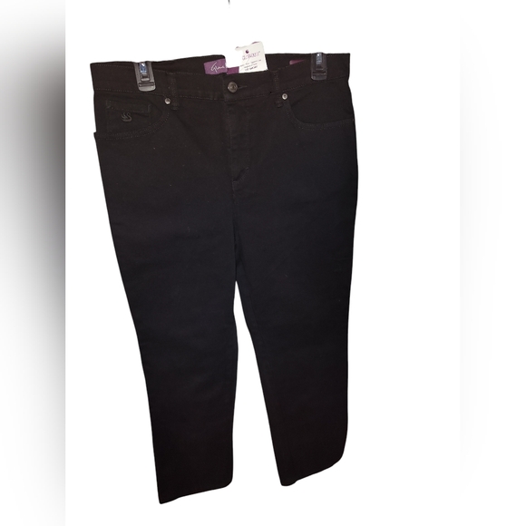 Gloria Vanderbilt Amanda Black Jeans High Rise Classic Tapered  Petite - Picture 14 of 16